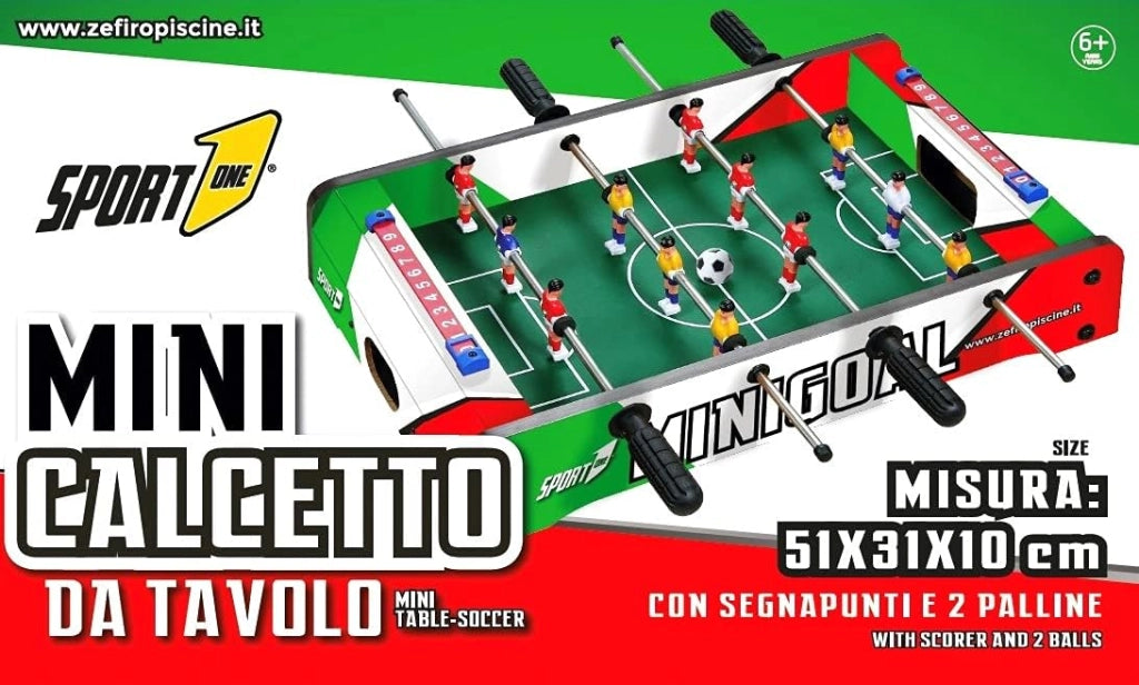 Calciobalilla da Tavolo MINIGOAL Italy Aste Uscenti - 1 Vs 1 + Palline - Cm. 51 X 31 X 10 - Special Edition - Novita'