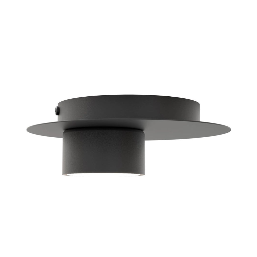 Lampada da soffitto Bolx in acciaio nero opaco