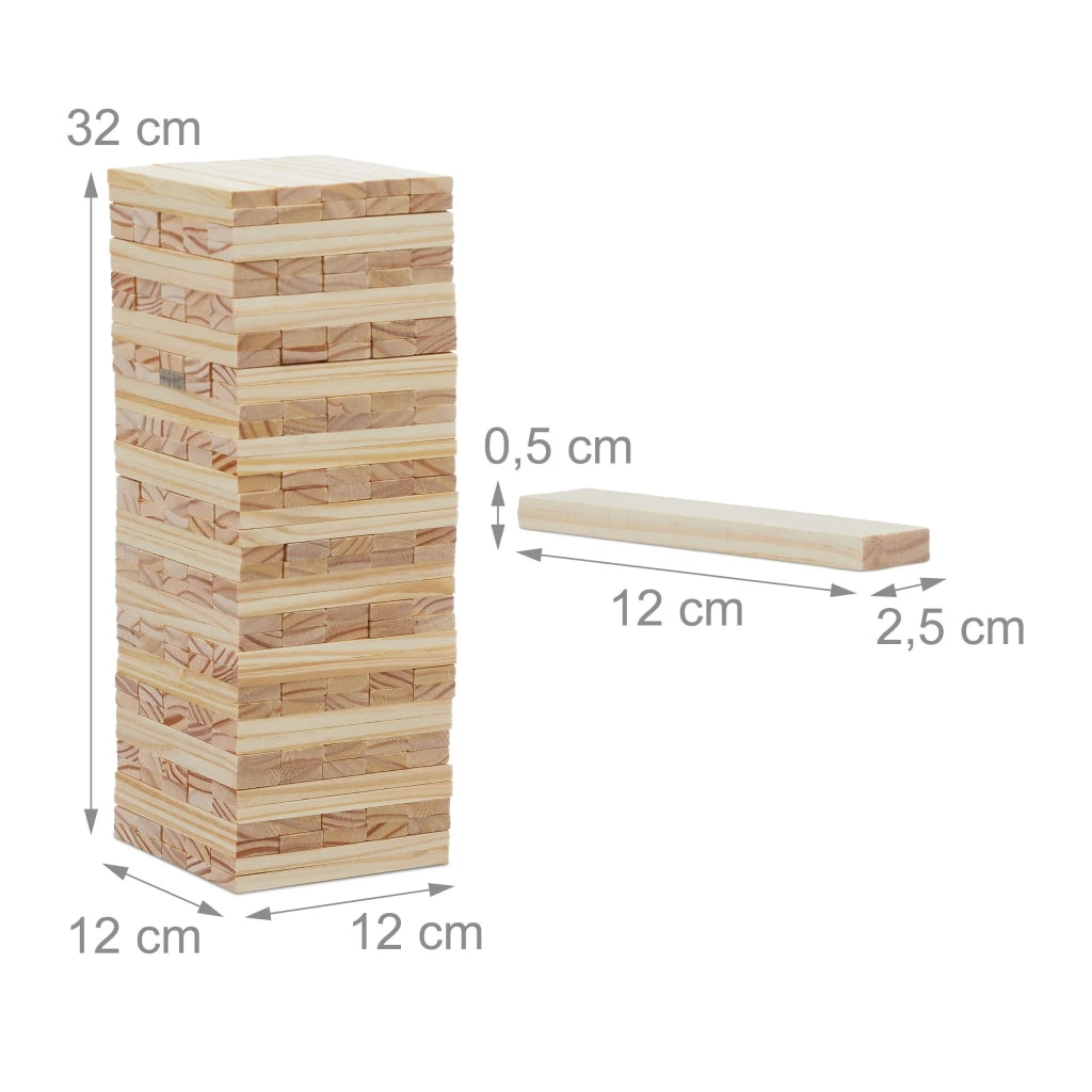 Set di 200 blocchi di legno torre infernale XXL interno esterno gioco di impilamento creativo in pino naturale 13_0014337