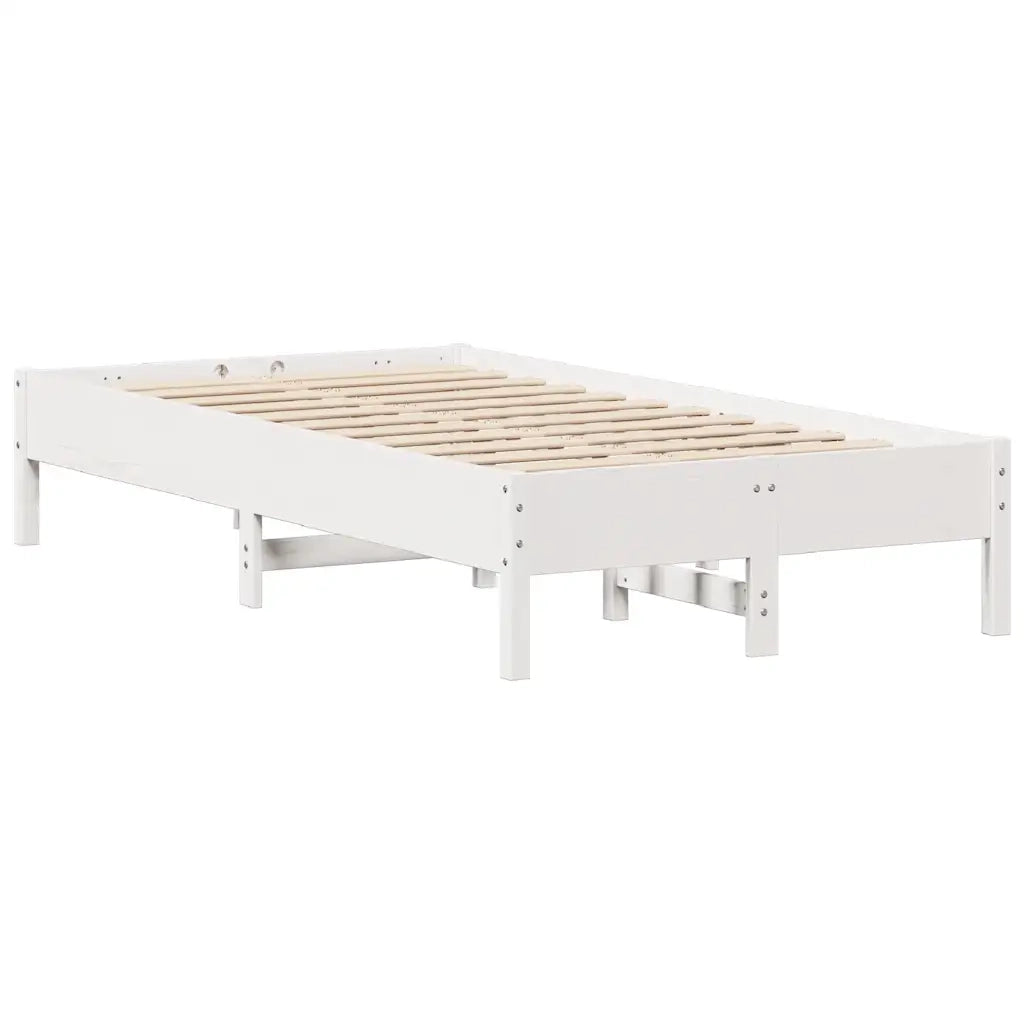Letto senza Materasso Bianco 75x190 in Legno Massello di Pino