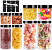 Set di contenitori in plastica per la conservazione di cereali, tè, spezie, 8 pezzi, contenitori di 0,2L, 0,4L, 0,5L e 1L con coperchio