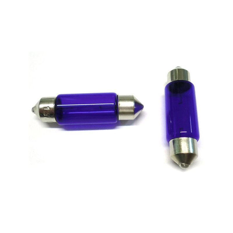 Coppia 2 Lampade Alogena T11 C5W 12V 5W Siluro 36mm SV8.5 Effetto Xenon Bianco Interni Targa