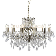 Lampadario Paris 12Lt - Metallo ottone anticato e cristallo trasparente