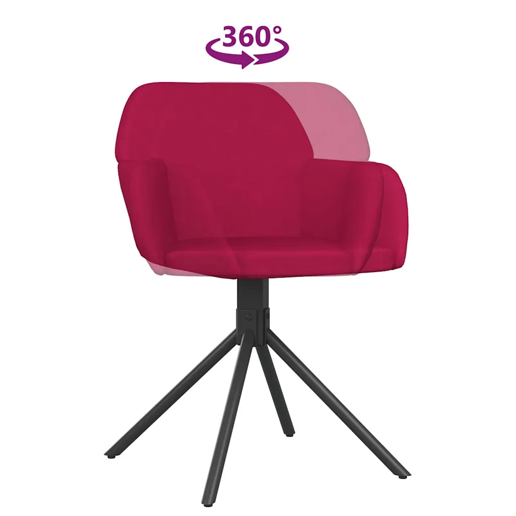 Sedie da Pranzo Girevoli 2 pz Rosso Vino in Velluto 344745