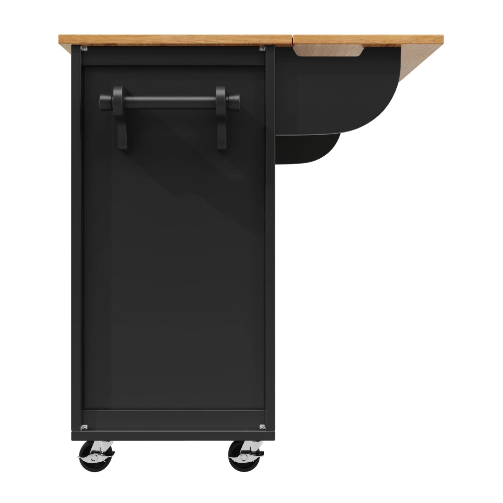 TAVOLO ISOLA CUCINA 137,9x73x92,2 cm Nero in MDF e Metallo pieghevole