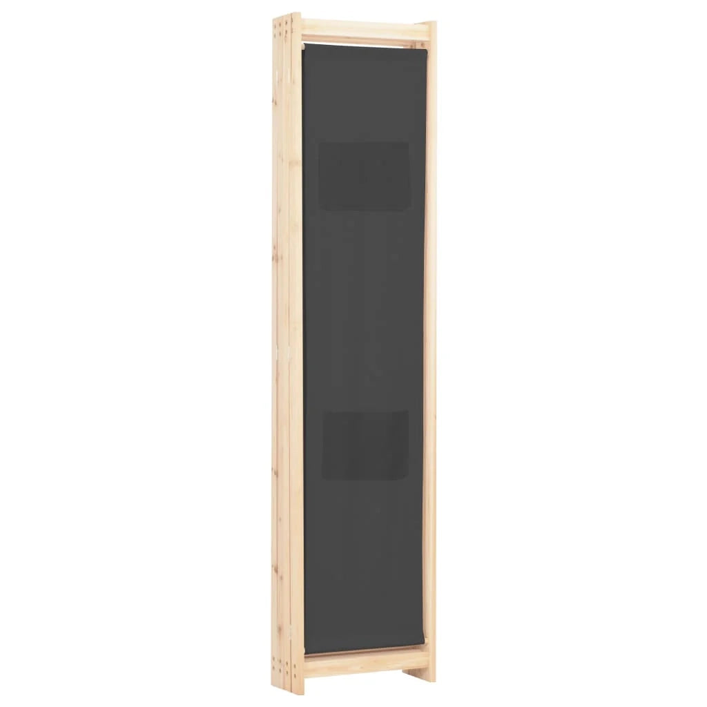 Parete divisoria divisorio mobile decorativo 4 pannelli grigio 160x4 cm tessuto 0802084