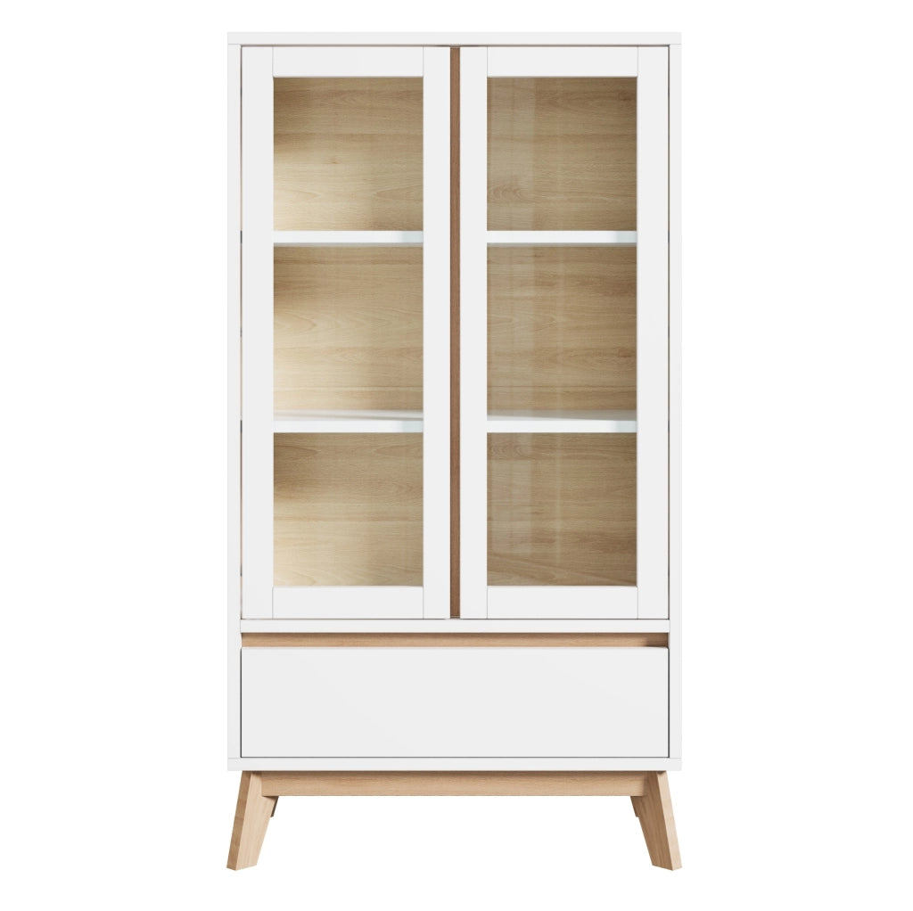 Credenza da cucina 80x40x150 cm in truciolare bianco con ripiani regolabili e cassetto
