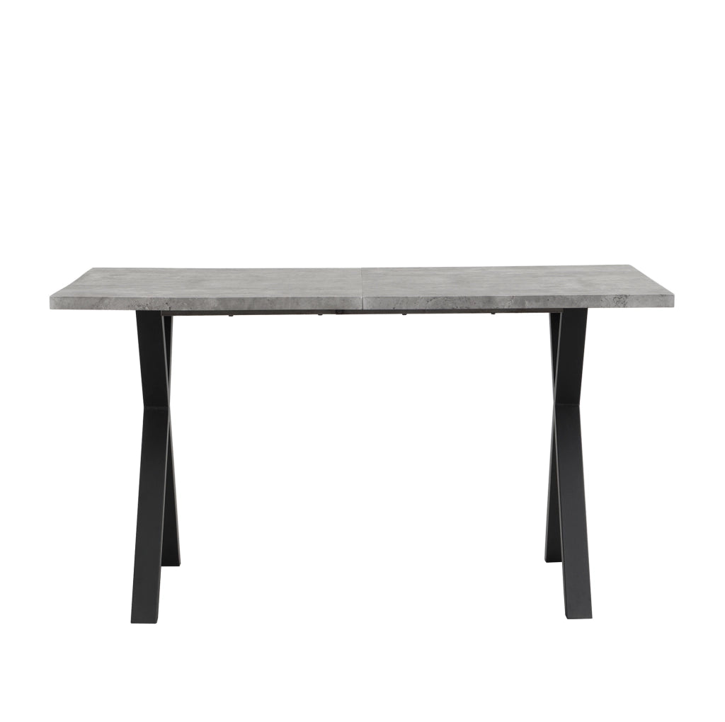 Tavolo moderno in MDF e metallo grigio e nero con gambe incrociate
