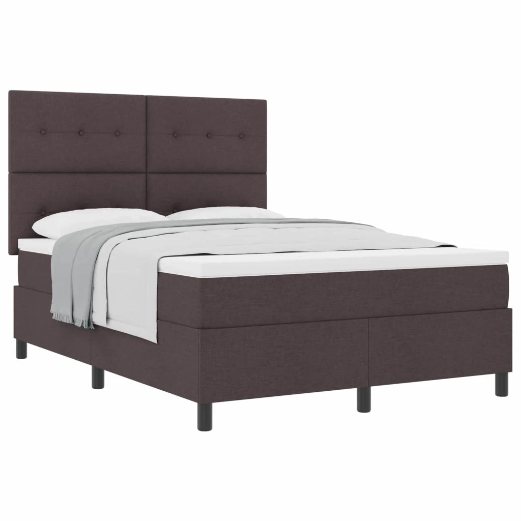 Letto a molle con materasso Marrone Scuro 160 x 200 cm Tessuto 3339402