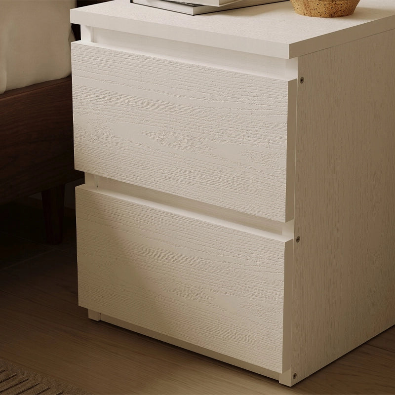 Comodino tavolino per camera da letto soggiorno 2 cassetti loft bianco moderno