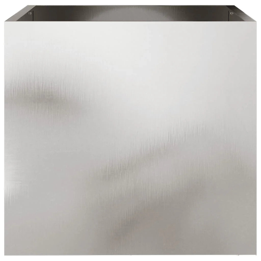 Vassoio per fioriera aiuola rialzata piante fiori terrazza giardino argento 42 x 40 x 39 cm acciaio inossidabile argento 02_0038069