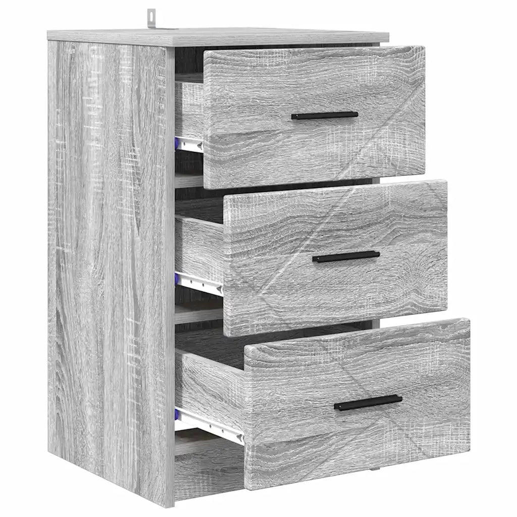 Armadio da Notte con cassetto Grigio sonoma 38 x 38 x 66 cm