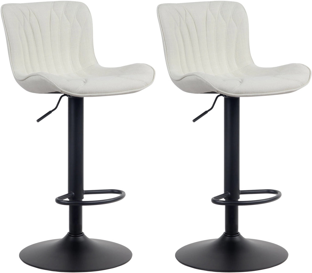 Set di 2 sgabelli da bar Linus crema,Tessuto