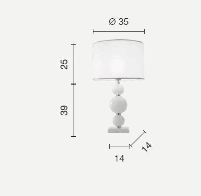 LUME GRANDE TEBE FUME'  E CROMO 1 LUCE ATTACCO E27 D.35CM