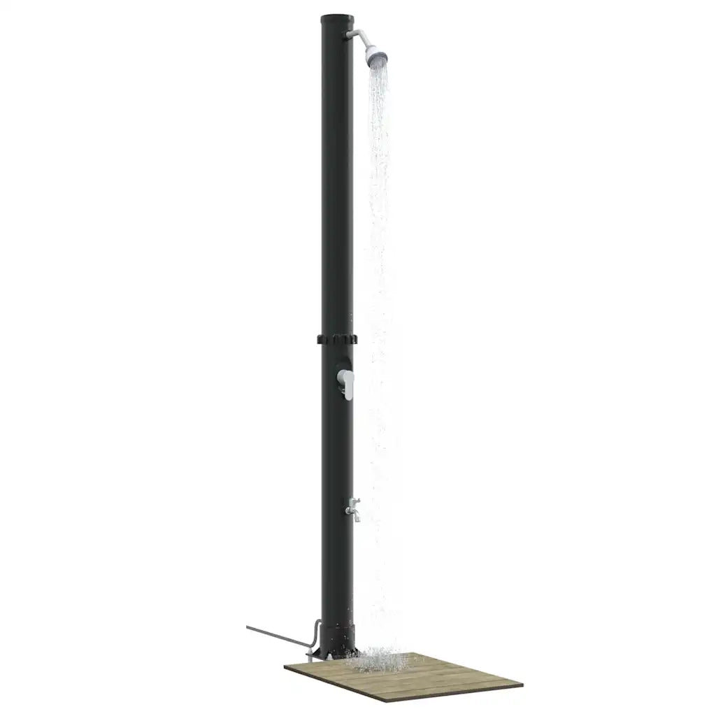 Doccia Solare da Esterno Nero 217 cm PVC e Alluminio CFW4111543