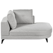 Chaise longue con rivestimento in lino sintetico idrorepellente Gambe in ferro nero con cuscini Grigio  lato sinistro stile moderno