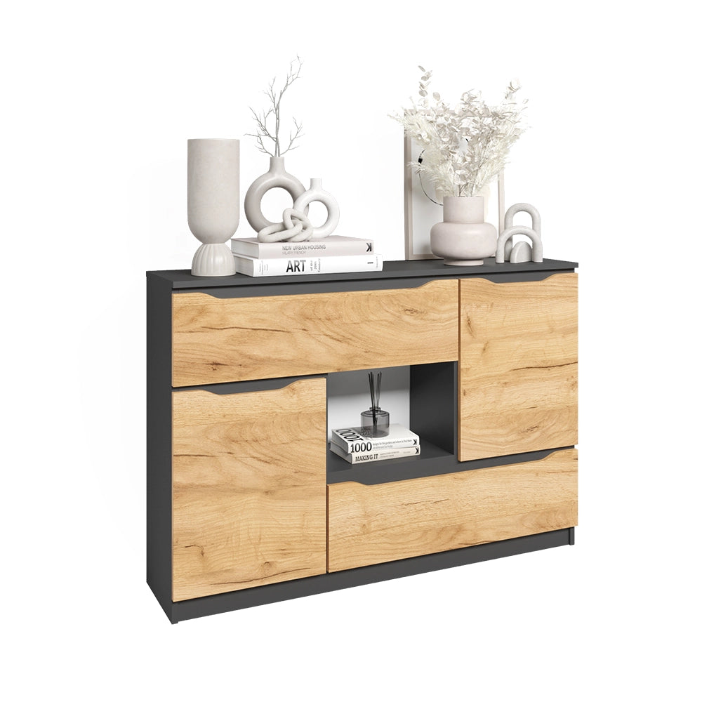 Vicco Cassettiera per camera da letto Quercia dorata 30 x 84 cm con cassetti