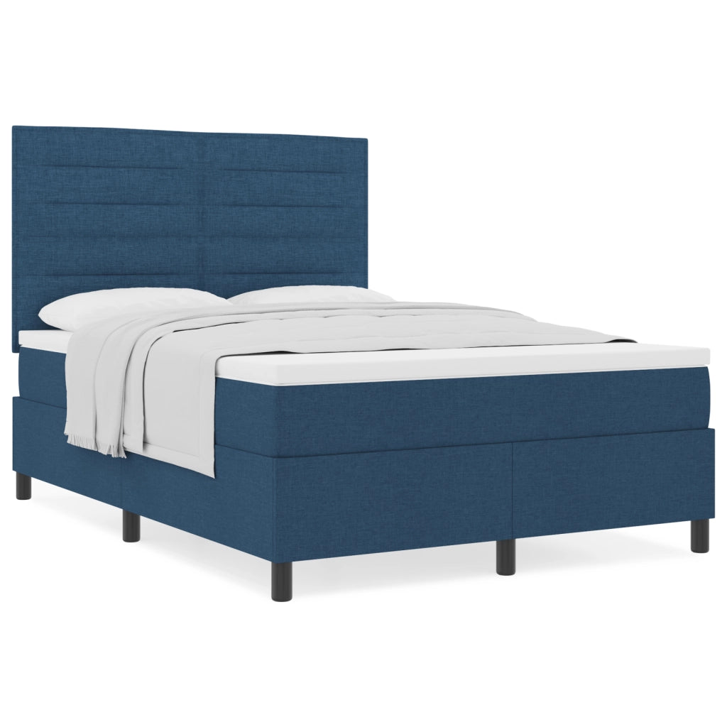 Letto Box Spring Blu 160x200 cm Tessuto
