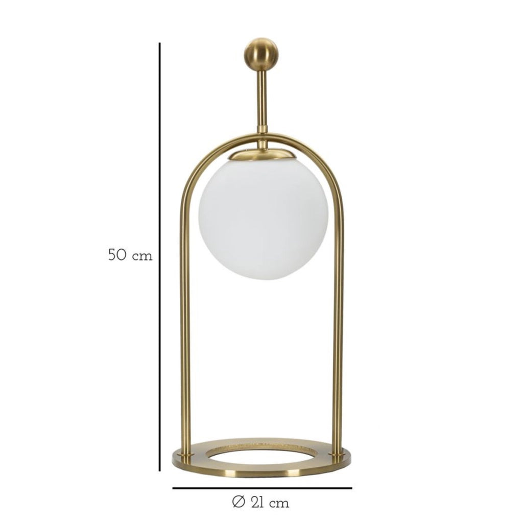 Lampada da Tavolo VKH149, Oro, Metallo, 21x21x50 cm