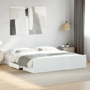 Giroletto con Cassetti Bianco 180x200 cm in Legno Multistrato