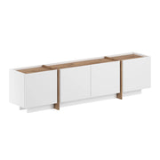 Mobile TV in legno "Lowen" - 180 x 35 x 46 cm - Bianco / Pino Atlantico