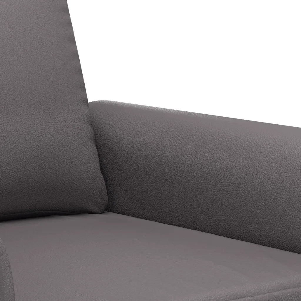 Set di Divani 3 pz con Cuscini Grigio in Similpelle