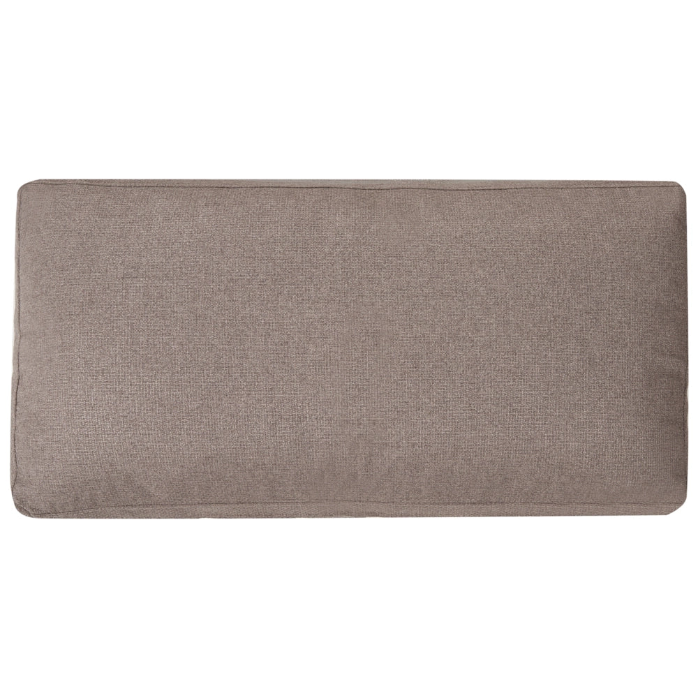 Chaise longue in tessuto tortora imbottita con cuscini gambe in acciaio in stile scandinavo