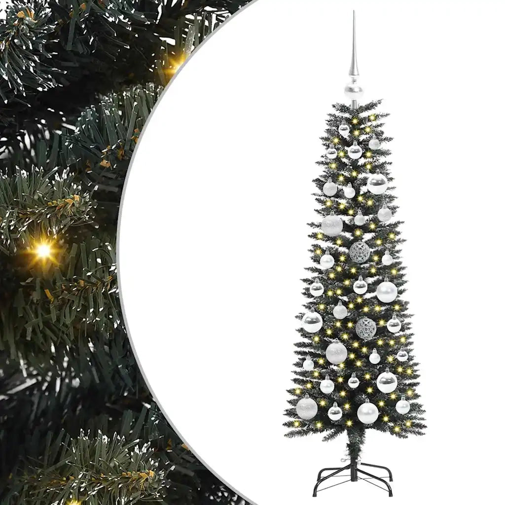 Albero di Natale | Decorazioni natalizie artificiale con 150 LED Verde 120 cm