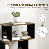 Libreria 5 Ripiani 70x29,5x163 cm in Legno Marrone Rustico