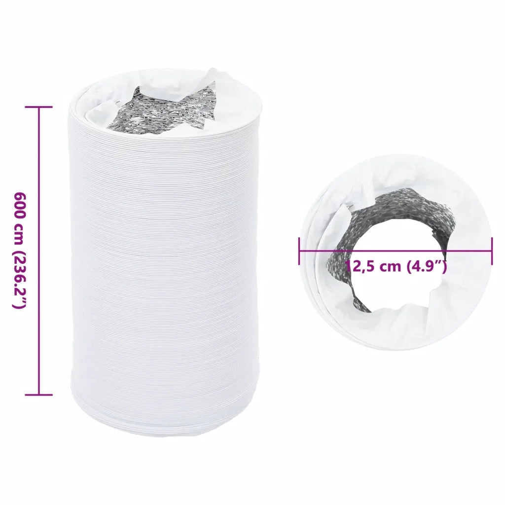 Condotto di Ventilazione in Alluminio e PVC 6 m Ã˜12,5 cm