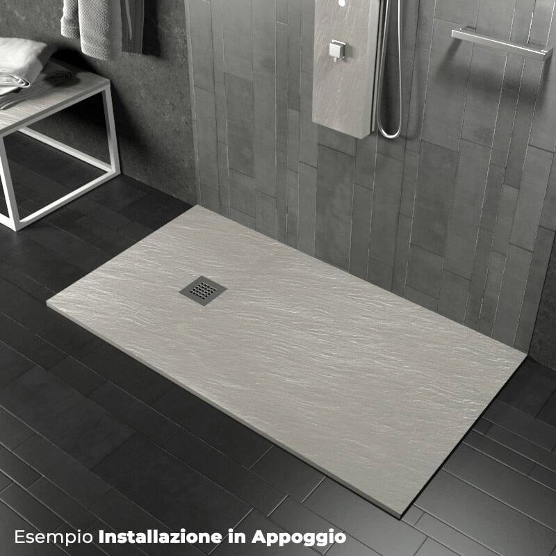 Piatto Doccia in Pietra 100x190 cm Pedrinelli Ardesia Stone Side Cemento