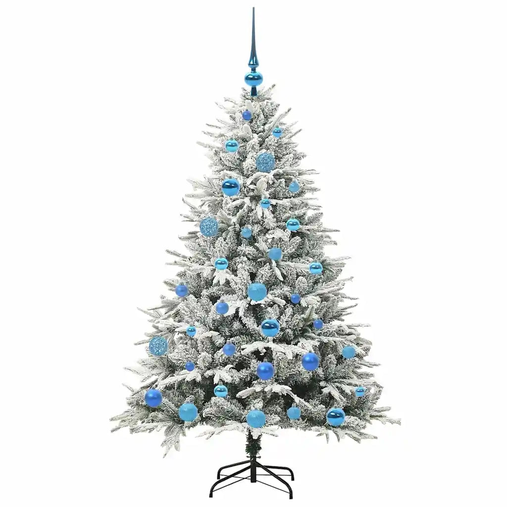 Albero di Natale Artificiale Pre-illuminato con Set di Palline