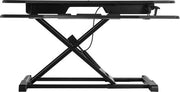 Monitorstandaard Ergonomico con Regolazione di Altezza - Zit-Sta - Nero - in Legno Lavorato - Piastra per Tastiera - 95 x 40 cm