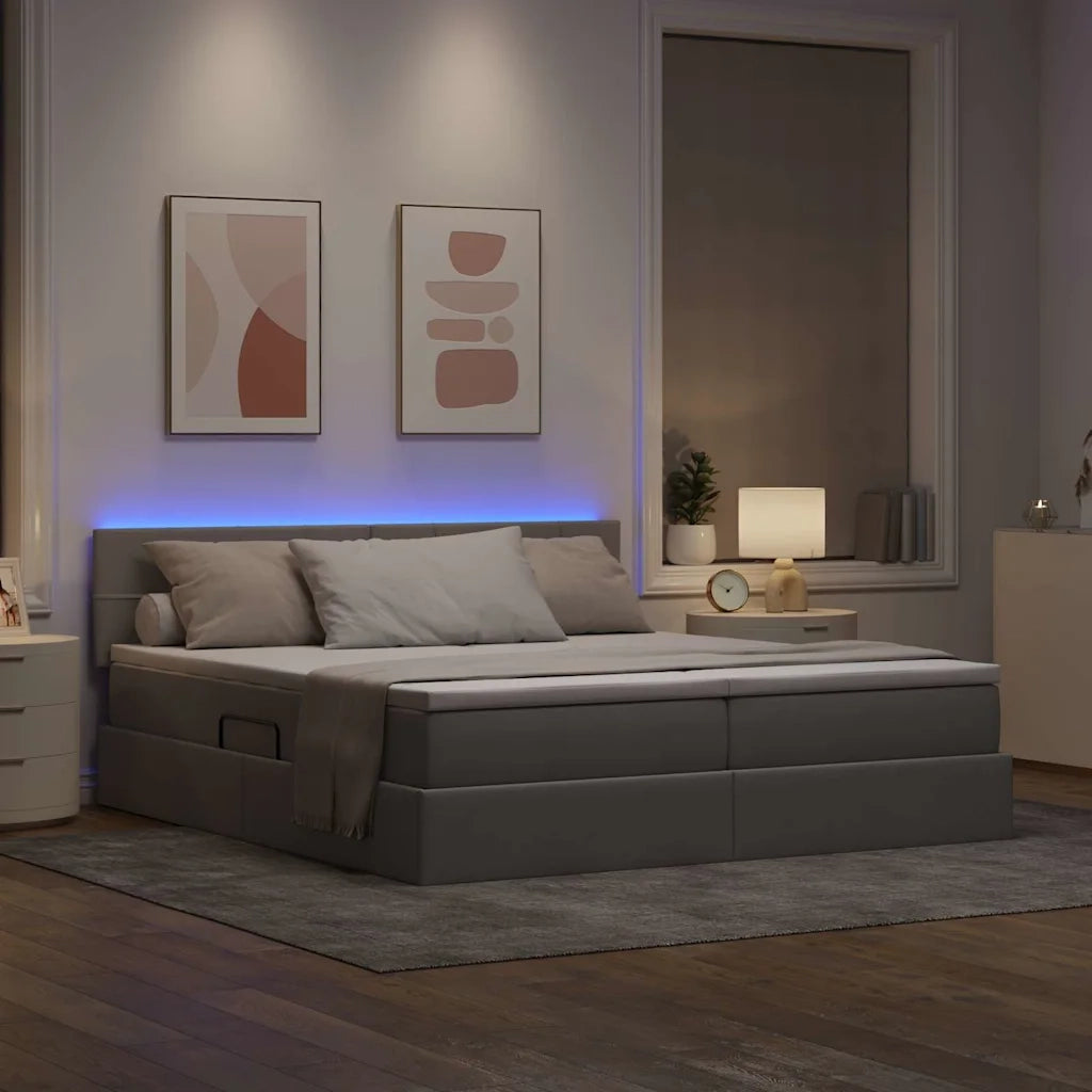 Letto con luci a strisce a LED Talpa 180 x 200 cm Tessuto