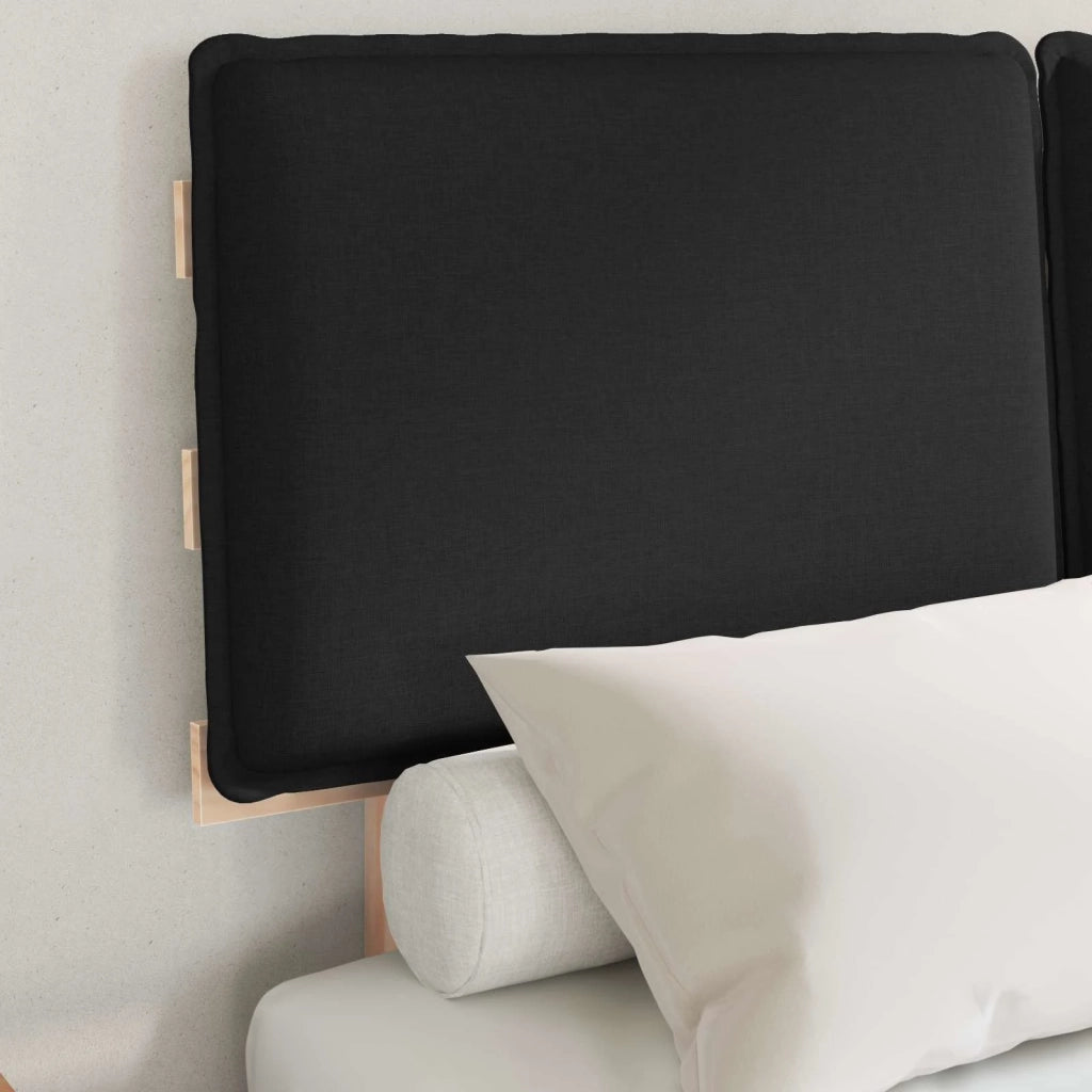 Letto con Testiera Rivestita Nero 120 x 200 cm Pino massello 877281