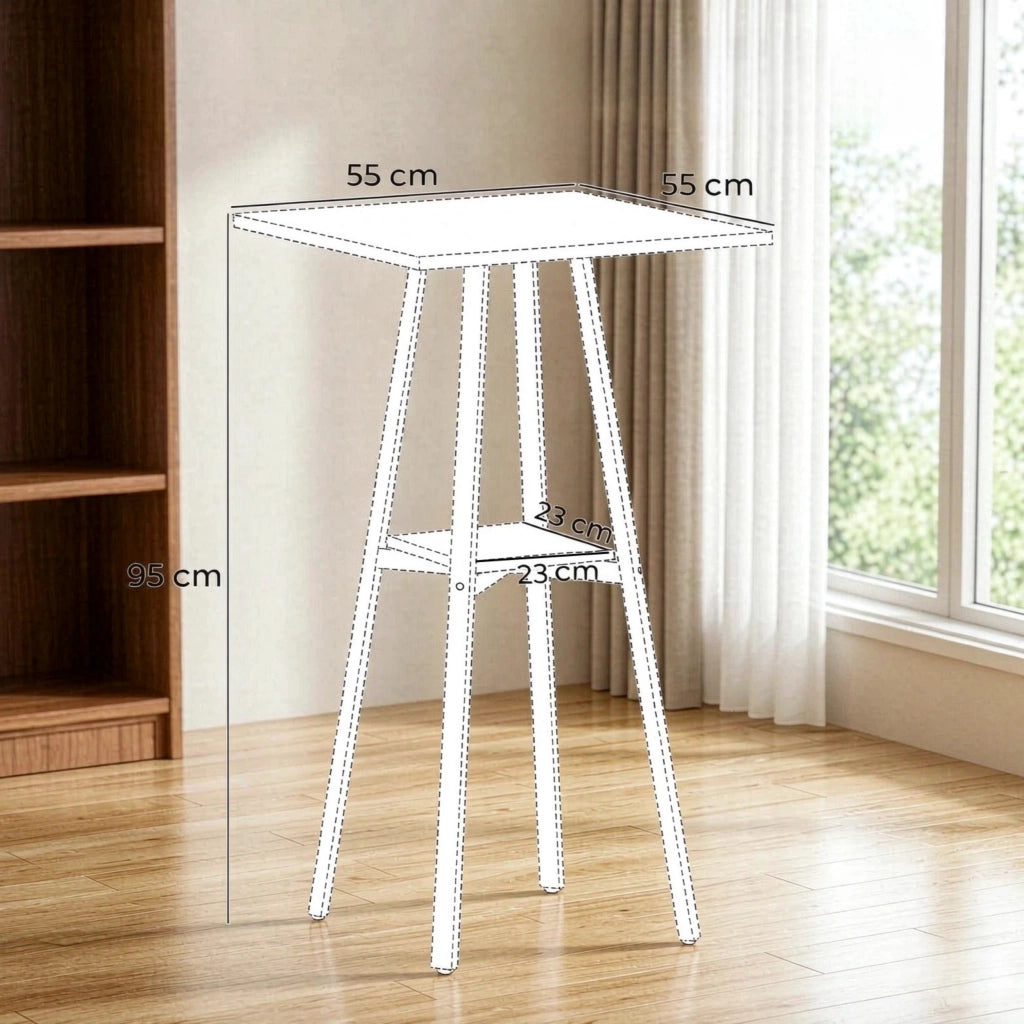 Tavolo da pranzo - bar elegante con ripiano - quadrato per 2 - con vano - solo tavolo da bar