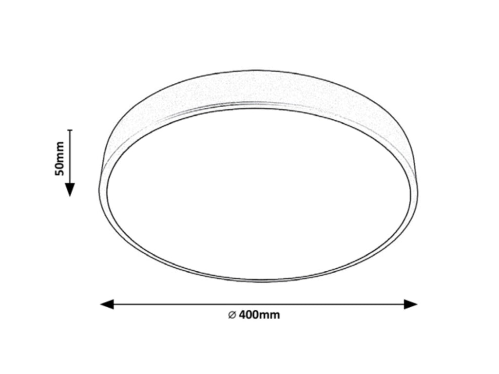 Plafoniera tonda 40cm LED 36W nera 3000K Rabalux Tesia