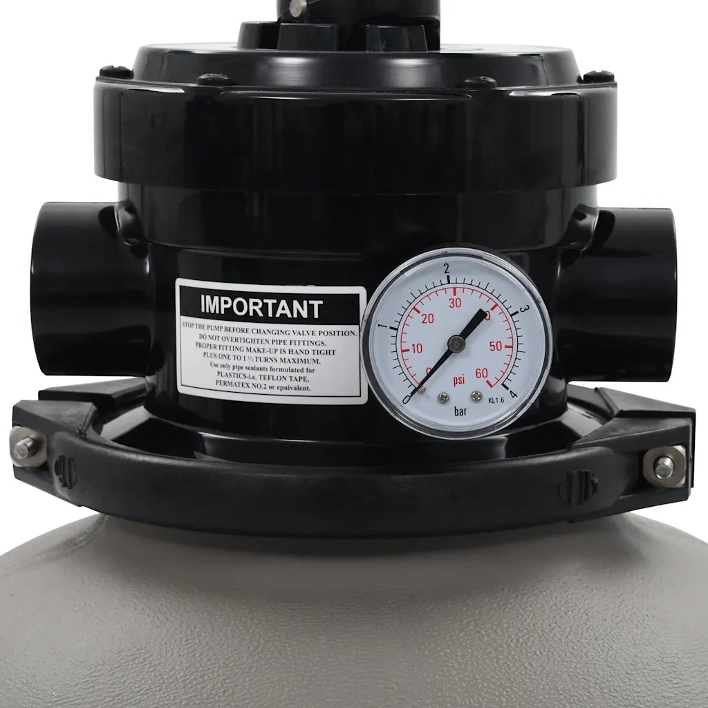 Filtro a Sabbia per Piscine Valvola a 4 Posizioni Grigio 350 mm 91725