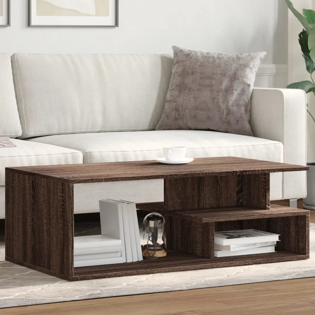 Tavolino Salotto-Tavolino da soggiorno-Tavolo Rovere Marrone 102x55x35 cm Legno Multistrato