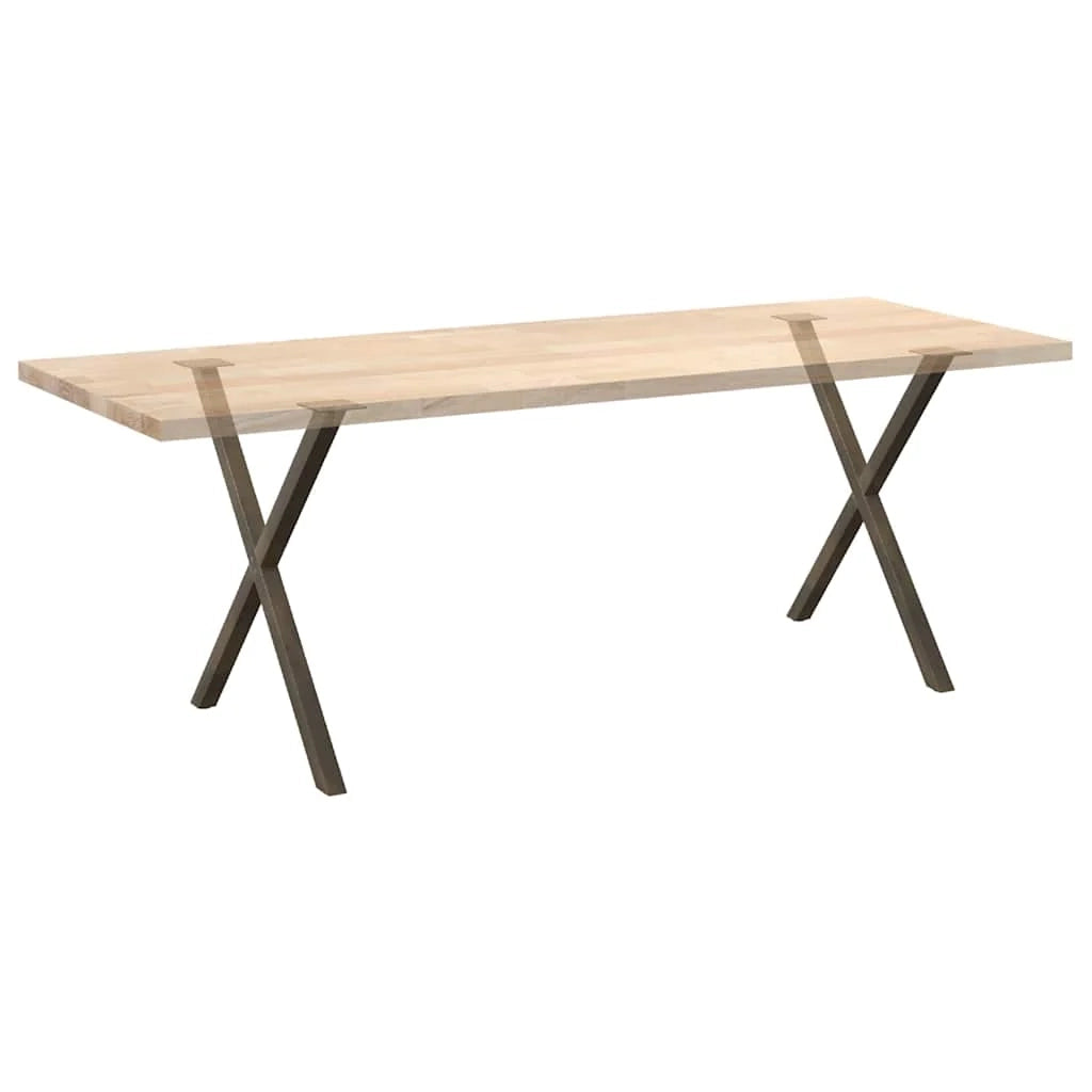 Set di 2 gambe a X per tavolo da pranzo 80 x 72 cm finitura dal design moderno in acciaio naturale 02_0057196
