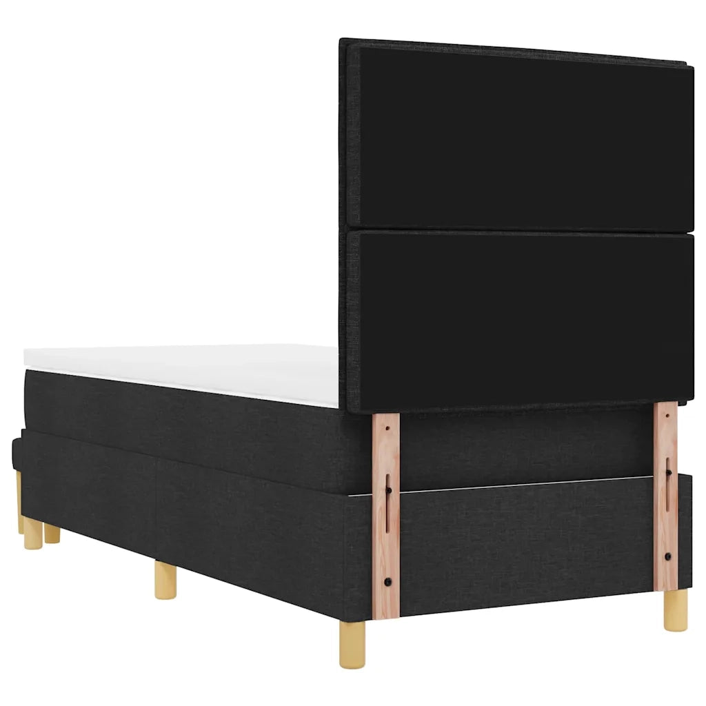Letto a molle con testiera Nero 200 x 90 cm Tessuto 3344193
