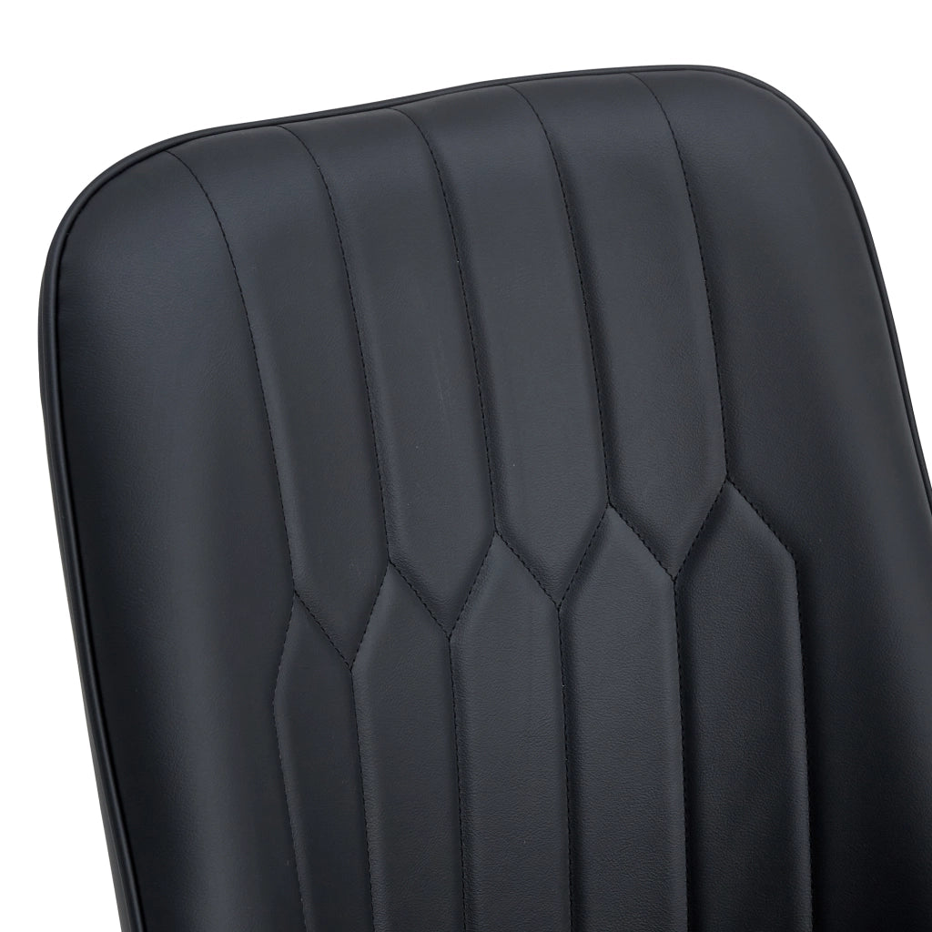 SEDIA da pranzo nera in PU e metallo, schienale ergonomico, portata 120 kg