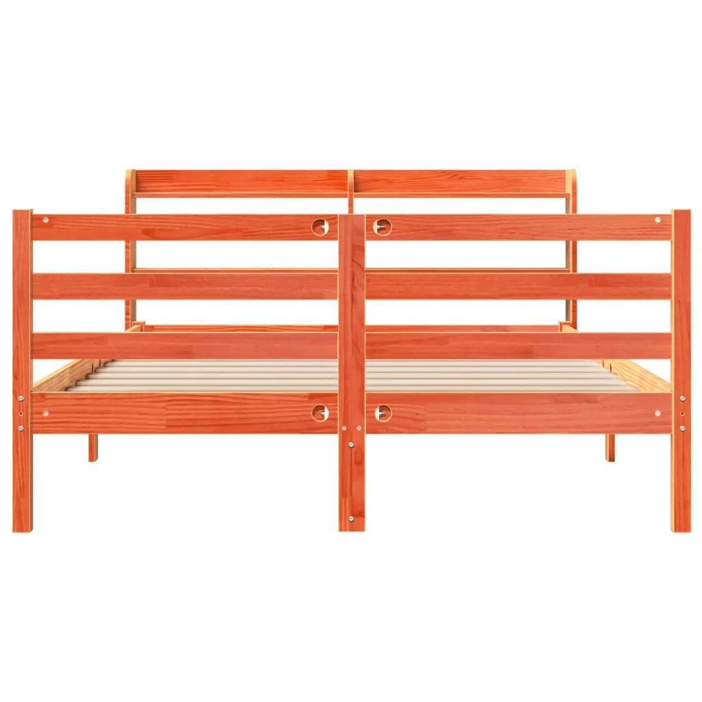 Letto senza Materasso Marrone Cera 150x200 cm in Legno di Pino 3306664