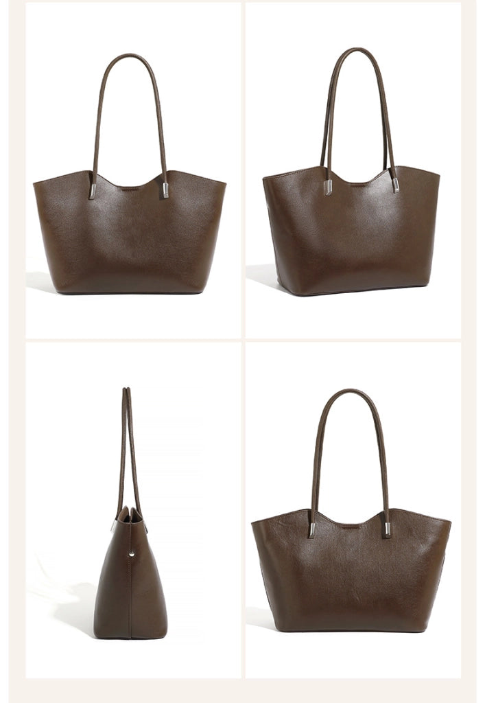 Borsa a tracolla da donna in vera pelle marrone