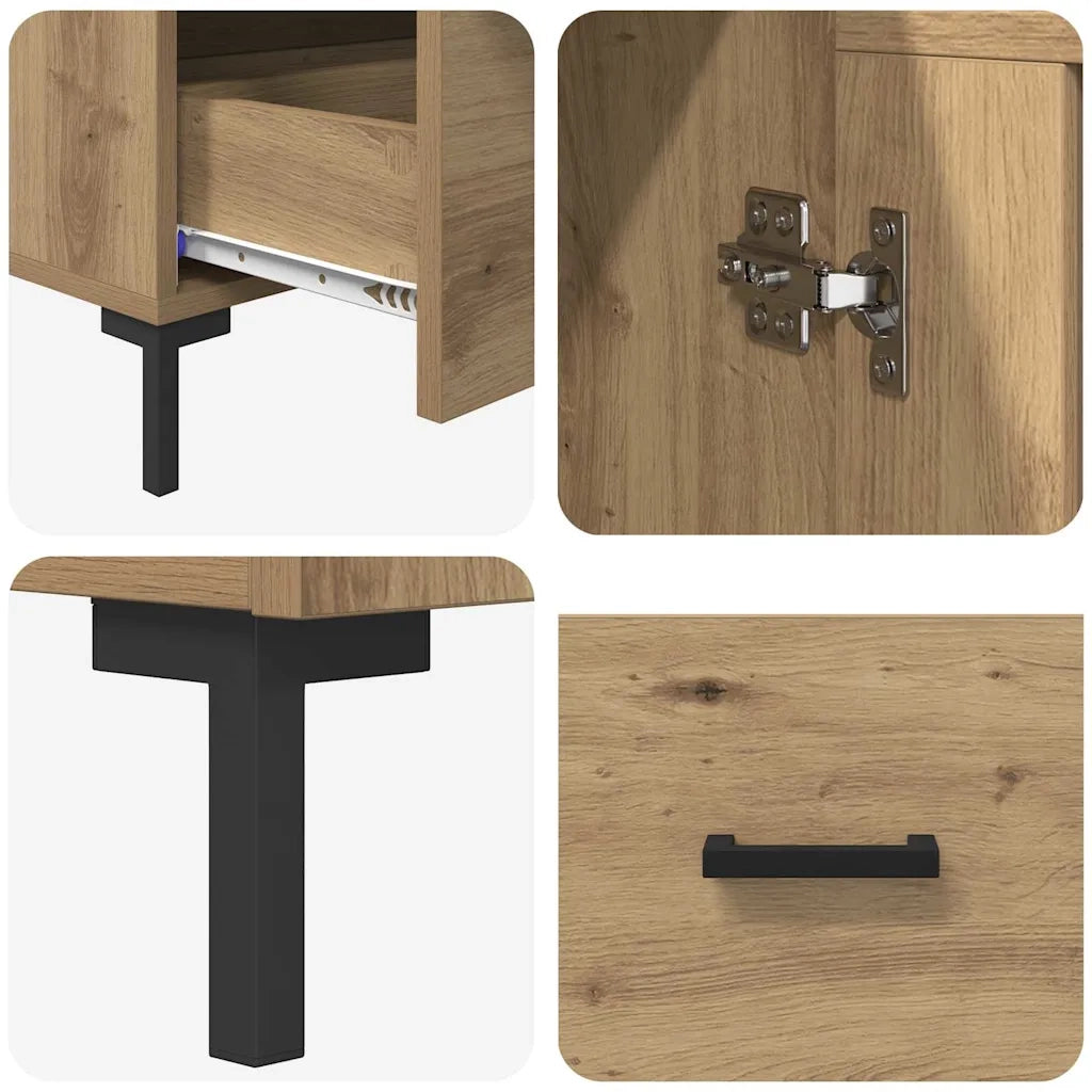 Credenza con Cassetto-Buffet-Armadio da cucina Rovere artigianale 69,5 x 31 x 115 cm 476925