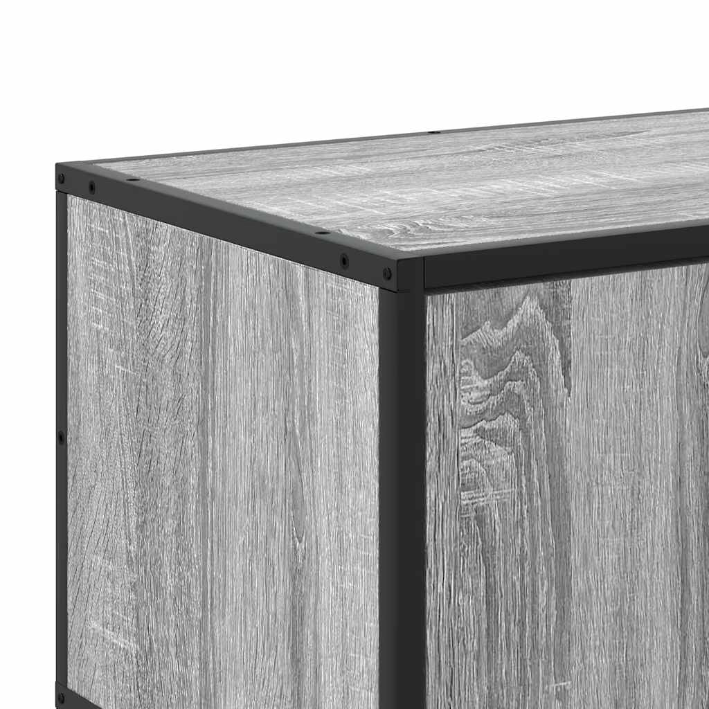 Mobile TV multimediale mensola TV credenza TV sala da pranzo soggiorno camera da letto Sonoma 100 x 35 x 50 cm legno ingegnerizzato e metallo grigio 02_0028337