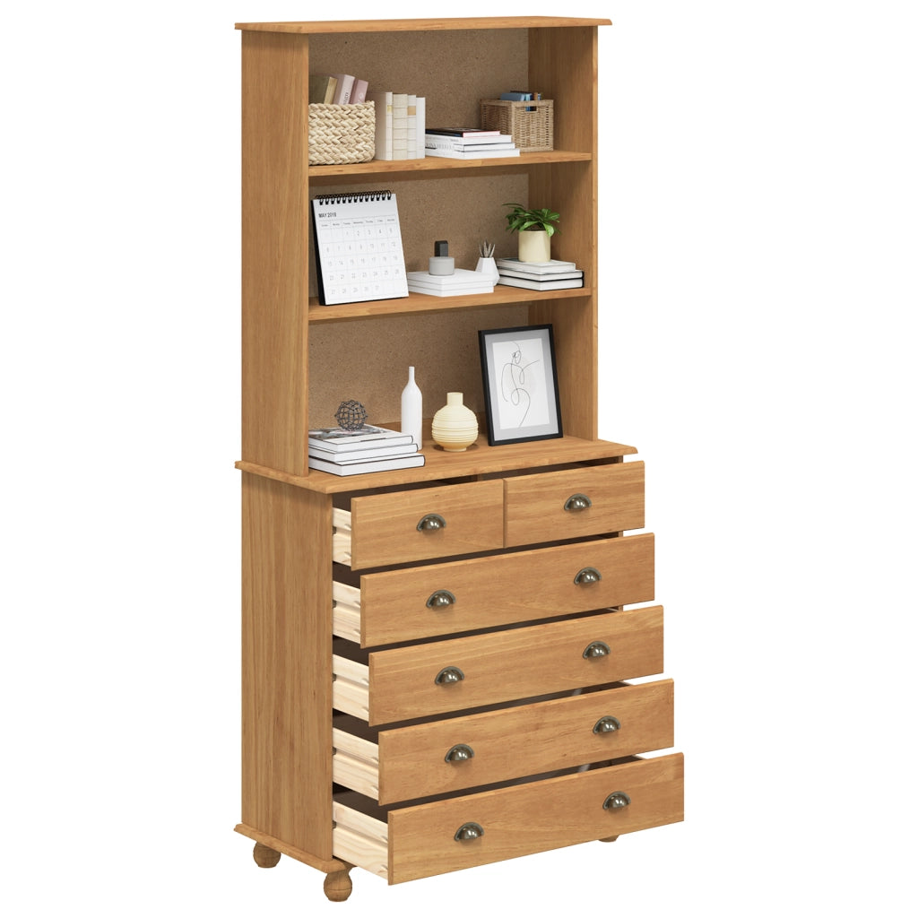 Hutch Â“ASKIMÂ” Miele bruno 91x40x199.5 cm Legno massello Pino