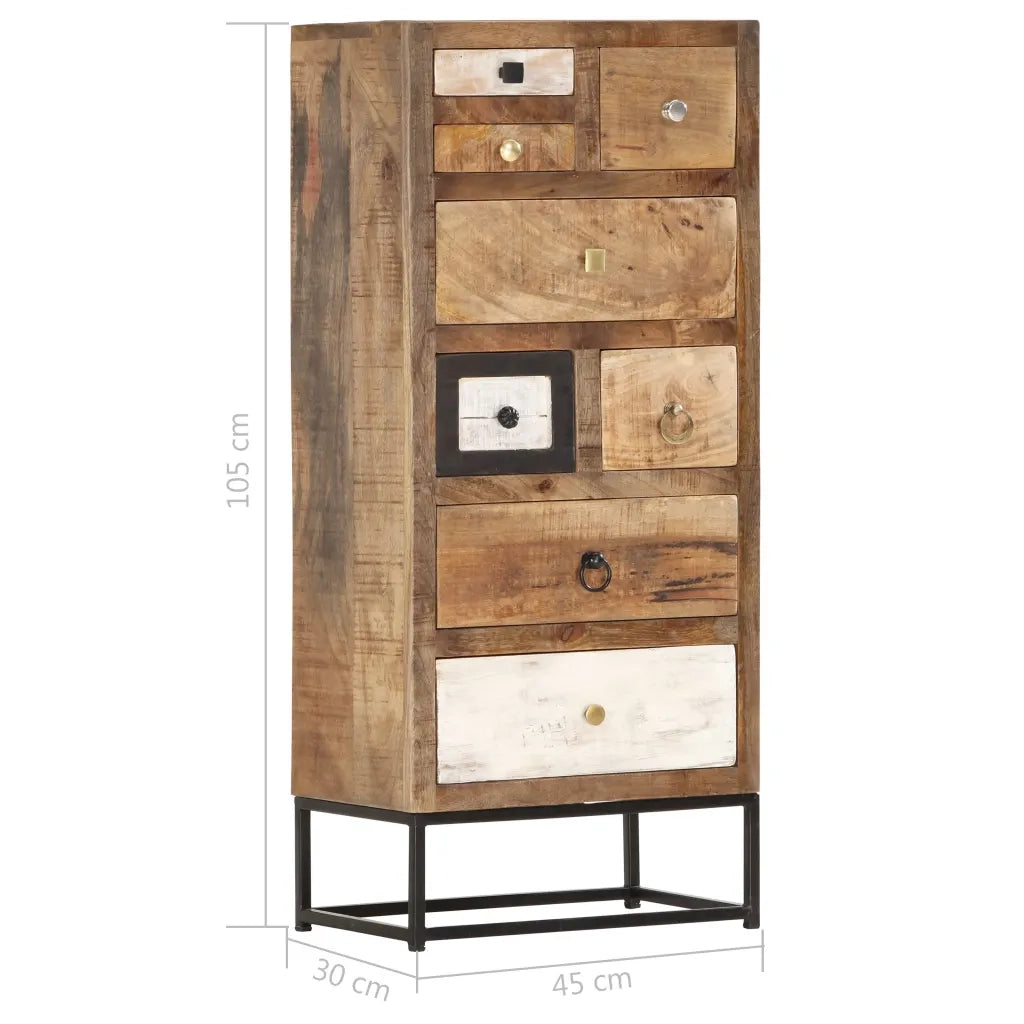 vidaXL Cassettiera 45x30x105 cm in Legno Massello di Recupero