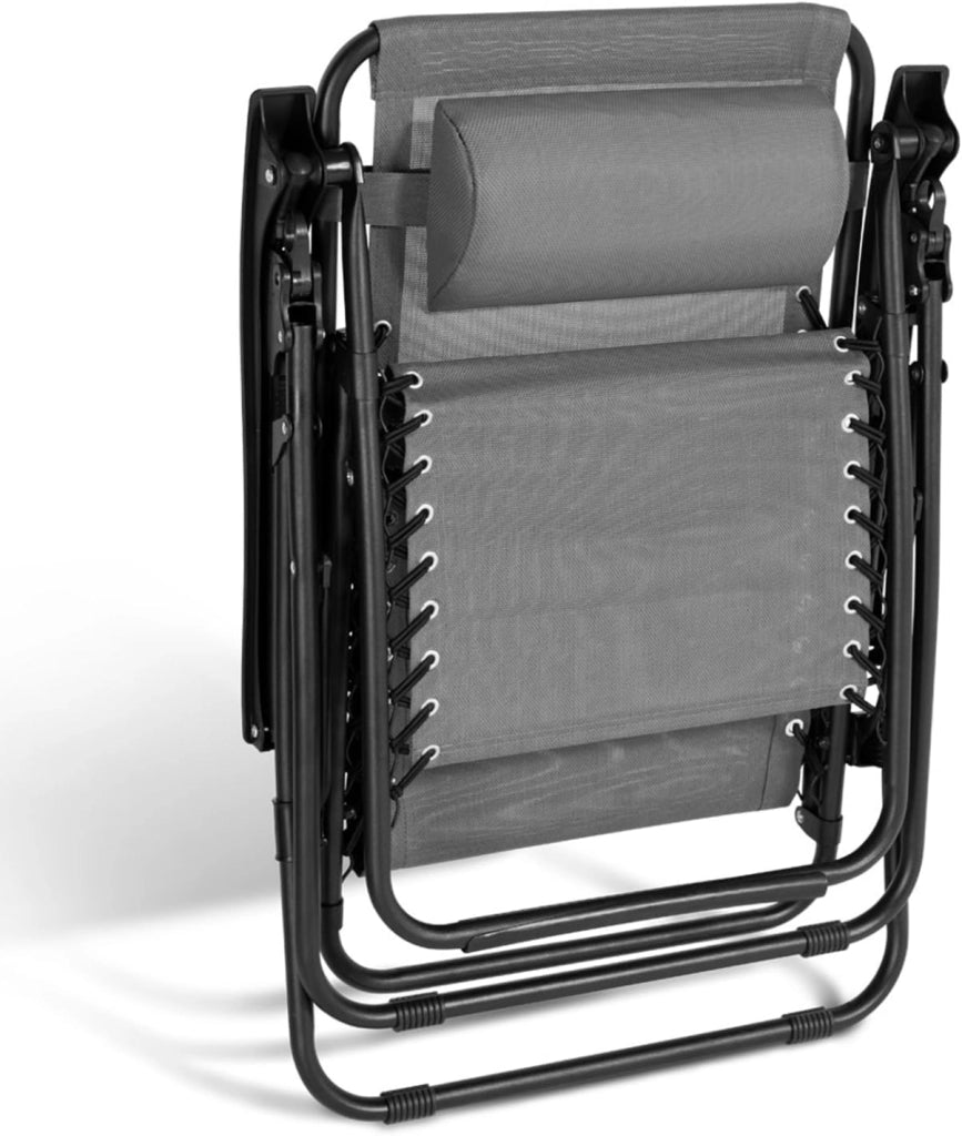 Set di 2 sedie da Giardino reclinabili Relax in Grigio Antracite