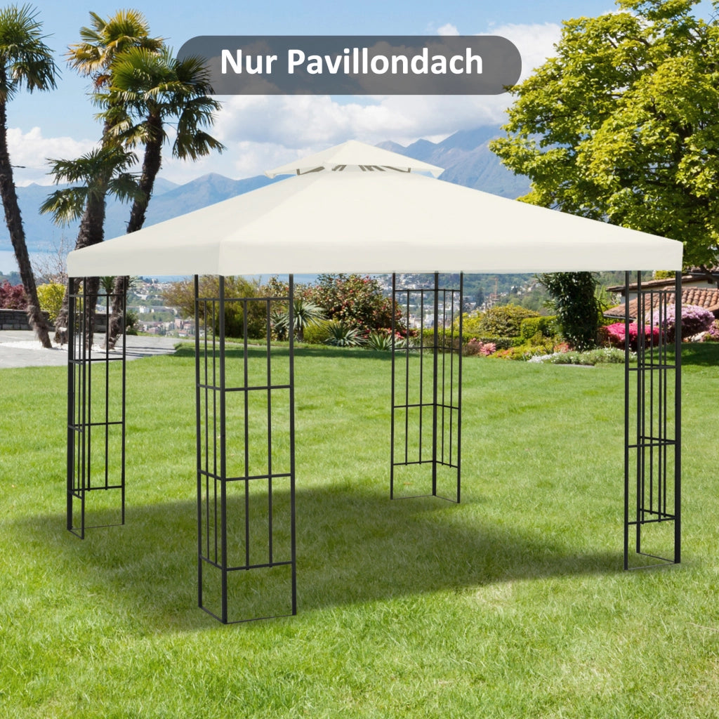 Tetto di ricambio per gazebo 3x3m ¨C zephmum ¨C crema, poliestere, impermeabile
